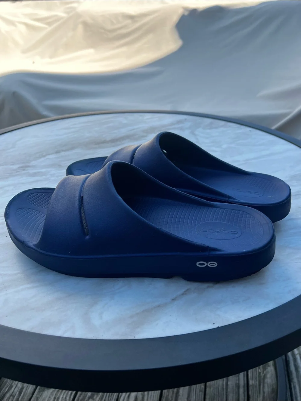 OOFOS Navy Blue Men's Slide Sandals